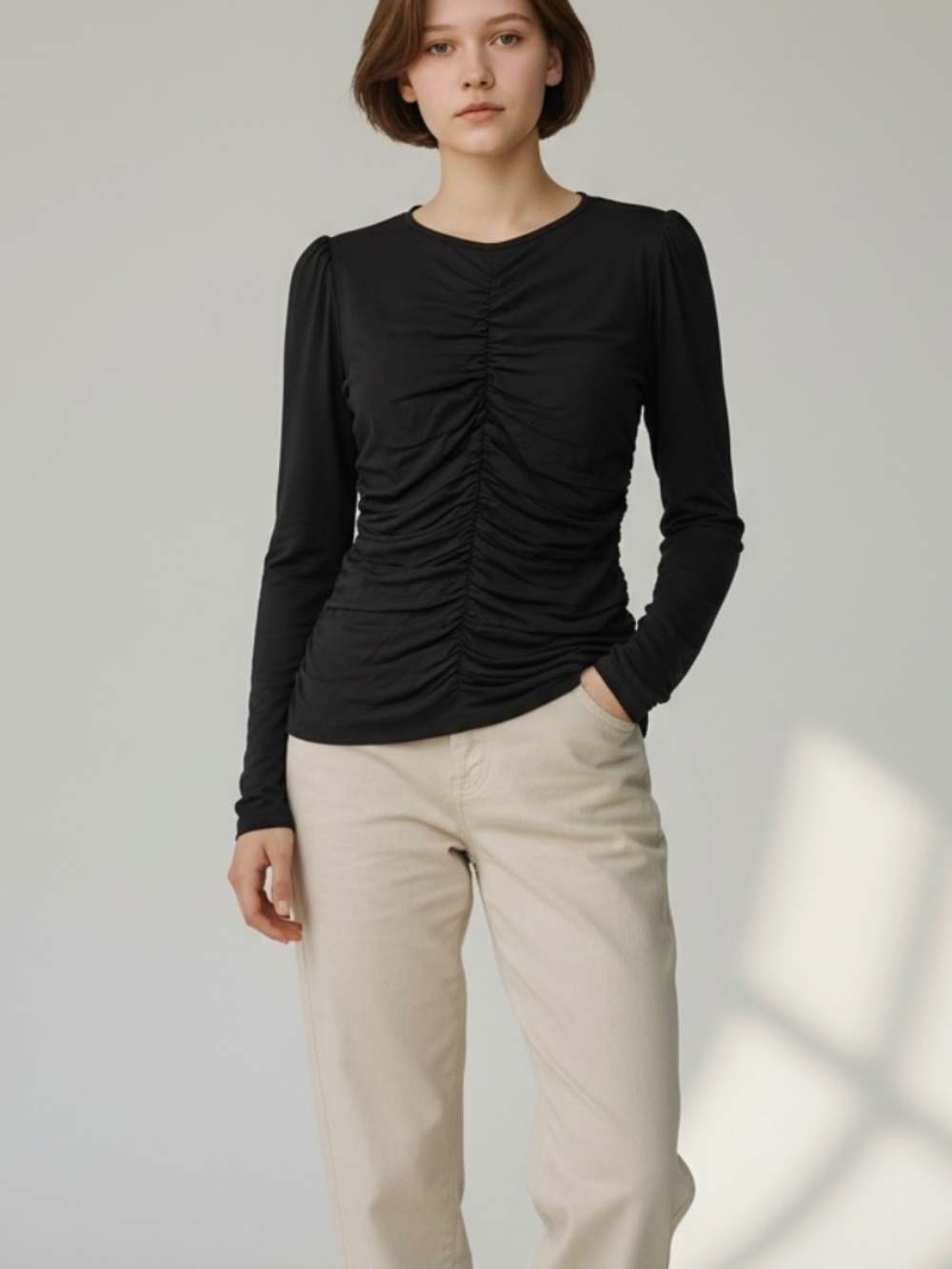 ✨ Beautiful Banana Republic XS Black Luxury Gathered Women's Top ✨ 🖤✨